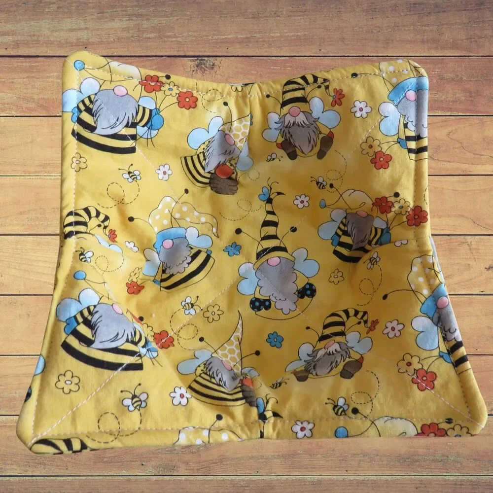 Microwave Bowl Cozy, Bee Gnome Soup Bowl Holder, Gift Under Ten